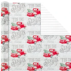 Hallmark Rustic Winter 3-Pack Reversible Metallic Christmas Wrapping Paper, 120 Sq. Ft. -Hallmark Rustic Winter Reversible Christmas Wrapping Paper 5JXW1034 04