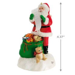 Hallmark Checking It Twice Ornament With Light And Sound -Hallmark Santa Checking His List Keepsake Ornament 2999QGO2657 03