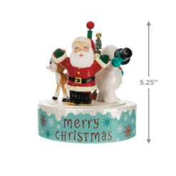 Hallmark Nostalgic Noel Ornament With Sound And Motion 8 Hallmark Nostalgic Noel Ornament With Sound And Motion -Hallmark Santa Snowman Reindeer Spinning Keepsake Ornament 4499QGO2769 03