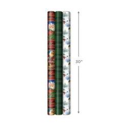 Hallmark Christmas Classics 3-Pack Reversible Wrapping Paper Assortment, 120 Sq. Ft. 8 Hallmark Christmas Classics 3-Pack Reversible Wrapping Paper Assortment, 120 Sq. Ft. -Hallmark Santa and Plaids Assorted Reversible Gift Wrap 5JXW1070 03