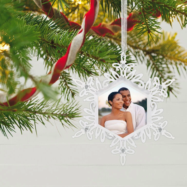 Hallmark Sparkling Snowflake Photo Personalized Metal Ornament 2 Hallmark Sparkling Snowflake Photo Personalized Metal Ornament - Image 2