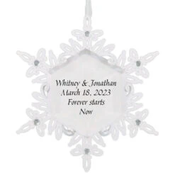 Hallmark Sparkling Snowflake Text Personalized Metal Ornament