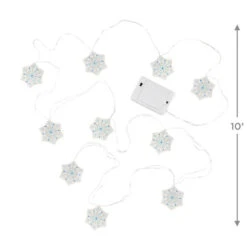 Hallmark Snowflake 10-Light Christmas String Lights, 10' 8 Hallmark Snowflake 10-Light Christmas String Lights, 10' -Hallmark Snowflakes Keepsake Christmas Light String 1QSB6297 03