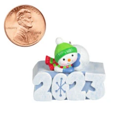 Hallmark Mini A Snowy 2023 Ornament With Light, 1.25" -Hallmark Snowman 2023 Keepsake Ornament 1299QXM9209 07