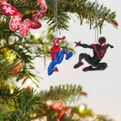 Hallmark Mini Marvel Spider-Man And Miles Morales Ornaments, Set Of 2 13 Hallmark Mini Marvel Spider-Man And Miles Morales Ornaments, Set Of 2 -Hallmark Spiderman Miles Morales Keepsake Ornaments 1999QXM9337 03