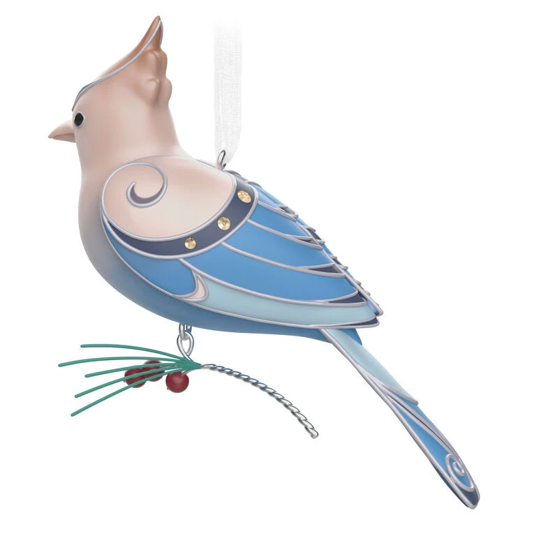 Hallmark The Beauty Of The Birds Leucistic Steller's Jay Ornament 6 Hallmark The Beauty Of The Birds Leucistic Steller's Jay Ornament - Image 6
