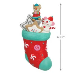 Hallmark Stocking Stuffers Surprise Mystery 2023 Exclusive Ornament -Hallmark Stocking With Mouse and Star Cookie Keepsake Ornament 1999QXC5619 04