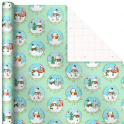 Hallmark Pastel Christmas Prints 3-Pack Wrapping Paper, 120 Sq. Ft. -Hallmark Storybook Scenes 3Pack Christmas Wrapping Paper 5JXW1081 03