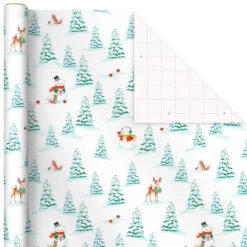 Hallmark Pastel Christmas Prints 3-Pack Wrapping Paper, 120 Sq. Ft. -Hallmark Storybook Scenes 3Pack Christmas Wrapping Paper 5JXW1081 05
