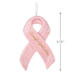 Hallmark Strength Within Pink Ribbon Porcelain Ornament Benefiting Susan G. Komen® -Hallmark Susan G Komen Pink Ribbon Keepsake Ornament 1999QXI7427 03