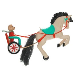 Hallmark A Pony For Christmas 2023 Ornament 11 Hallmark A Pony For Christmas 2023 Ornament -Hallmark Teddy Bear in Horse Chariot Keepsake Ornament 1799QXR8039 06