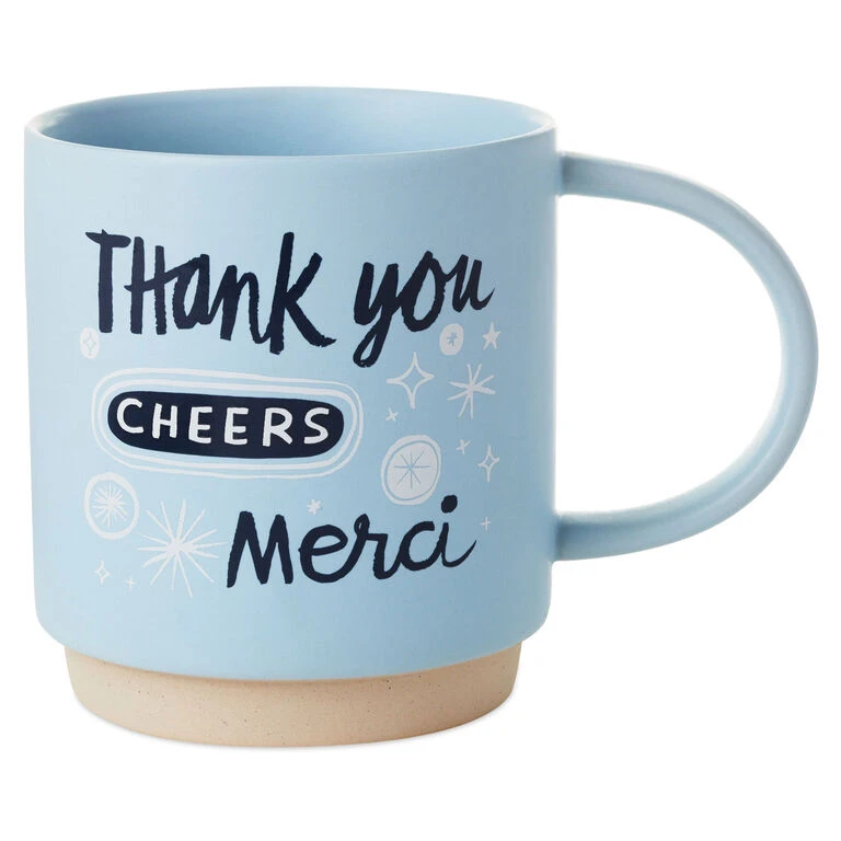 Hallmark Thank You, Cheers, Merci Mug, 16 Oz. 1 Hallmark Thank You, Cheers, Merci Mug, 16 Oz.