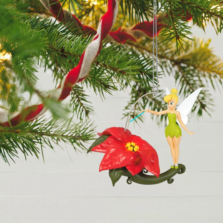 Hallmark Disney Tinker Bell Pixie-Dusted Poinsettia Ornament 2 Hallmark Disney Tinker Bell Pixie-Dusted Poinsettia Ornament - Image 2