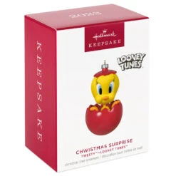 Hallmark Looney Tunes™ Tweety™ Chwistmas Surprise Ornament -Hallmark Tweety Bird in Red Ball Keepsake Ornament 1899QXI6047 04