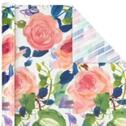 Hallmark Watercolor Tones 3-Pack Reversible Wrapping Paper, 75 Sq. Ft. Total 9 Hallmark Watercolor Tones 3-Pack Reversible Wrapping Paper, 75 Sq. Ft. Total -Hallmark Watercolor Tones 3Pack Reversible Wrapping Paper 5EWR6405 04