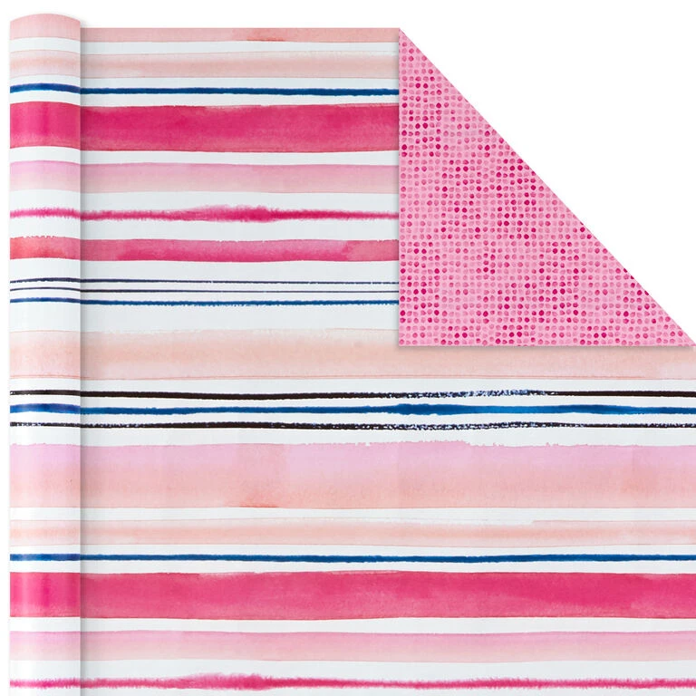 Hallmark Watercolor Tones 3-Pack Reversible Wrapping Paper, 75 Sq. Ft. Total 5 Hallmark Watercolor Tones 3-Pack Reversible Wrapping Paper, 75 Sq. Ft. Total - Image 5