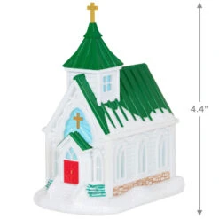 Hallmark Candlelight Service Ornament 8 Hallmark Candlelight Service Ornament -Hallmark White Church With Green Steeple Keepsake Ornament 2199QGO2767 03