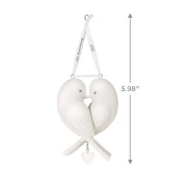 Hallmark Our Anniversary 2023 Porcelain Ornament 9 Hallmark Our Anniversary 2023 Porcelain Ornament -Hallmark White Love Birds Anniversary Keepsake Ornament 1999QHX3069 03