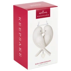 Hallmark Our Anniversary 2023 Porcelain Ornament 10 Hallmark Our Anniversary 2023 Porcelain Ornament -Hallmark White Love Birds Anniversary Keepsake Ornament 1999QHX3069 04