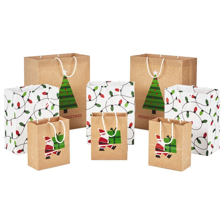 Hallmark Merry Mix 8-Pack Christmas Gift Bags, Assorted Sizes And Designs 1 Hallmark Merry Mix 8-Pack Christmas Gift Bags, Assorted Sizes And Designs