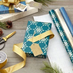 Hallmark Winter Glow 3-Pack Christmas Wrapping Paper Assortment, 80 Sq. Ft. -Hallmark Winter Glow Christmas Wrapping Paper Assortment 5JXW1060 03