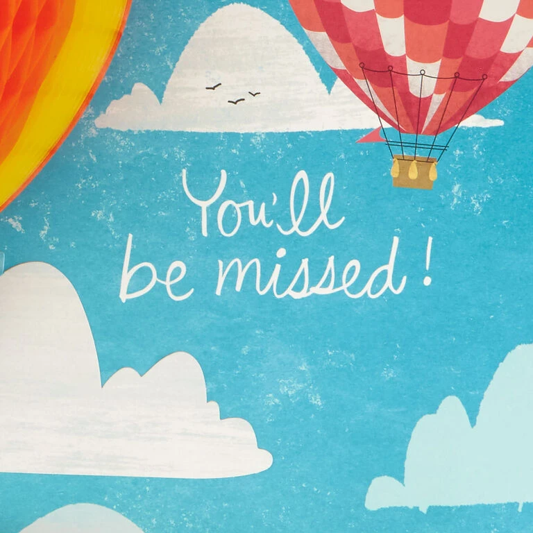 Hallmark 16" Hot Air Balloons Pop-Up Jumbo Goodbye Card 3 Hallmark 16" Hot Air Balloons Pop-Up Jumbo Goodbye Card - Image 3